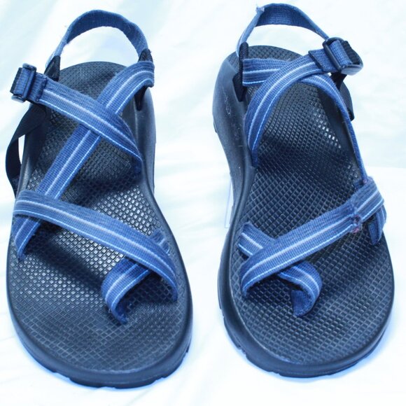 Chaco Size M 11 Gray Blue Stripe Z/2 Classic Toe Loop Adjustable Sport Sandals - Picture 1 of 12